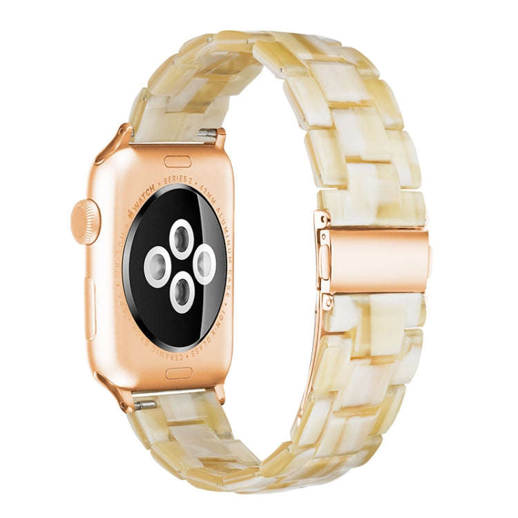 Simple Fashion Resin Watch Band for Apple Watch Series 5 & 4 40mm & Series 3 & 2 & 1 38mm(Ivory)
