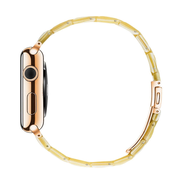 Simple Fashion Resin Watch Band for Apple Watch Series 5 & 4 40mm & Series 3 & 2 & 1 38mm(Ivory)