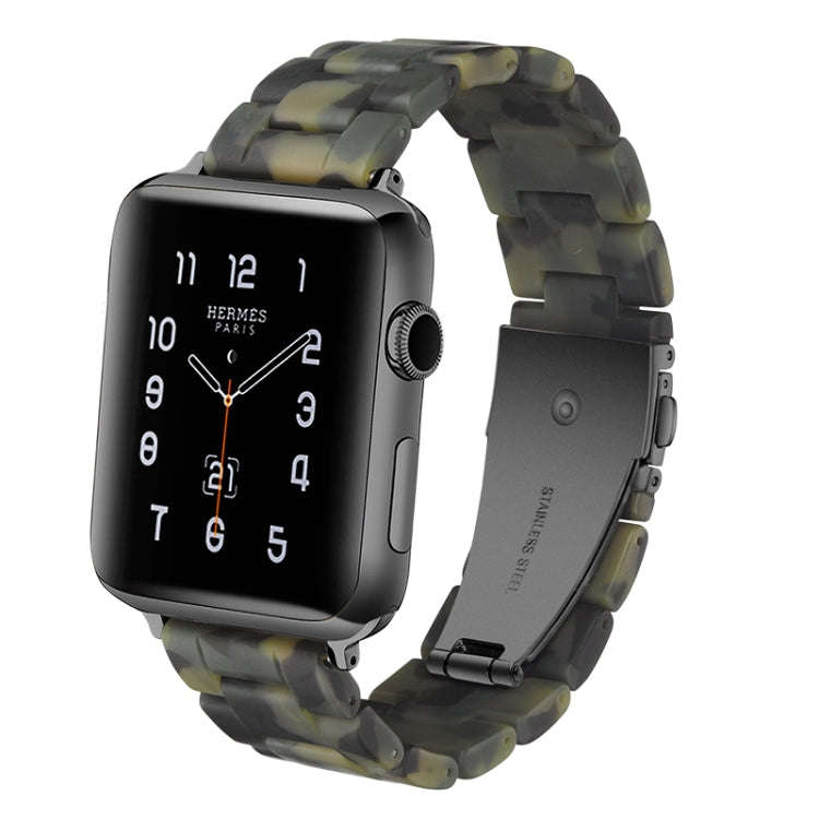 Simple Fashion Resin Watch Band for Apple Watch Series 5 & 4 40mm & Series 3 & 2 & 1 38mm(Dumb Ar...