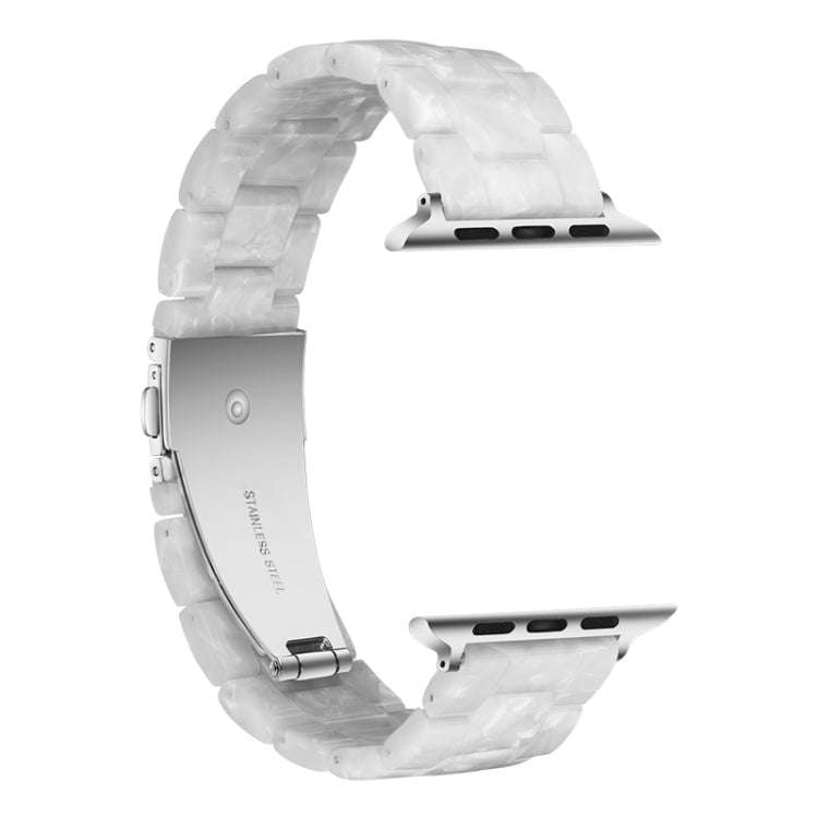 Simple Fashion Resin Watch Band for Apple Watch Series 5 & 4 40mm & Series 3 & 2 & 1 38mm(Pearl W...
