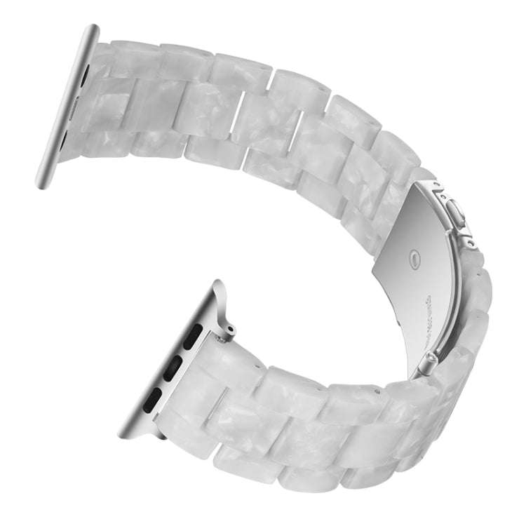 Simple Fashion Resin Watch Band for Apple Watch Series 5 & 4 40mm & Series 3 & 2 & 1 38mm(Pearl W...