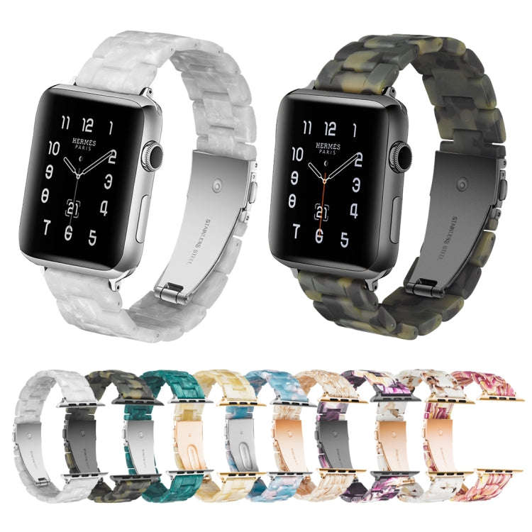 Simple Fashion Resin Watch Band for Apple Watch Series 5 & 4 40mm & Series 3 & 2 & 1 38mm(Dumb Ar...