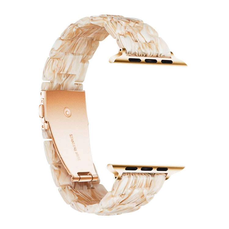 Simple Fashion Resin Watch Band for Apple Watch Series 5 & 4 44mm & Series 3 & 2 & 1 42mm(Silk Wh...