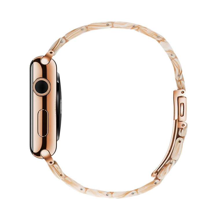 Simple Fashion Resin Watch Band for Apple Watch Series 5 & 4 44mm & Series 3 & 2 & 1 42mm(Silk Wh...