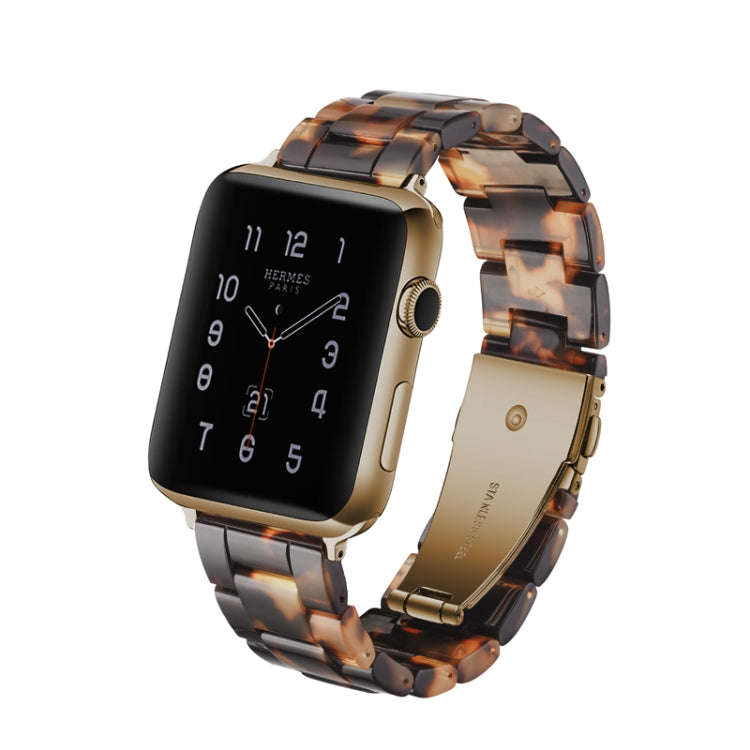 Simple Fashion Resin Watch Band for Apple Watch Series 5 & 4 44mm & Series 3 & 2 & 1 42mm(Tortois...
