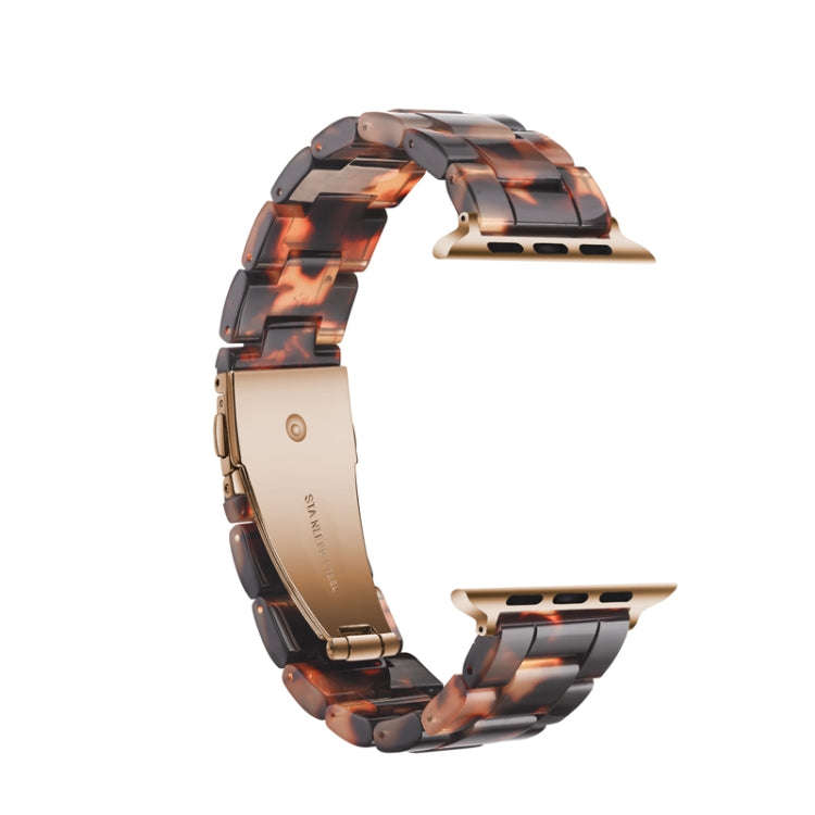 Simple Fashion Resin Watch Band for Apple Watch Series 5 & 4 44mm & Series 3 & 2 & 1 42mm(Tortois...