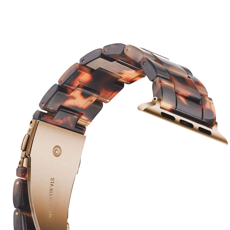 Simple Fashion Resin Watch Band for Apple Watch Series 5 & 4 44mm & Series 3 & 2 & 1 42mm(Tortois...