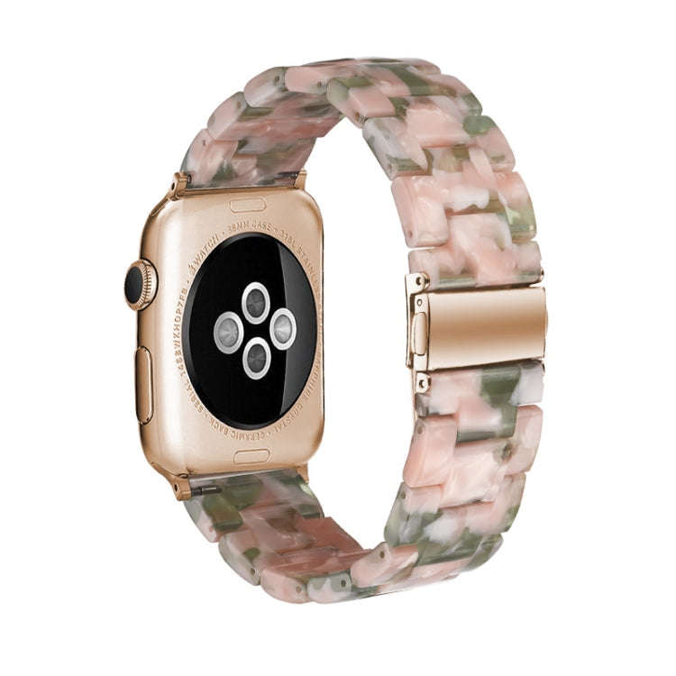 Simple Fashion Resin Watch Band for Apple Watch Series 5 & 4 44mm & Series 3 & 2 & 1 42mm(Pink Gr...