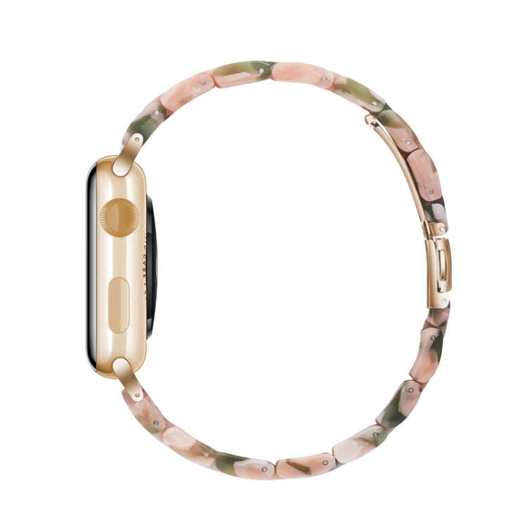 Simple Fashion Resin Watch Band for Apple Watch Series 5 & 4 44mm & Series 3 & 2 & 1 42mm(Pink Gr...