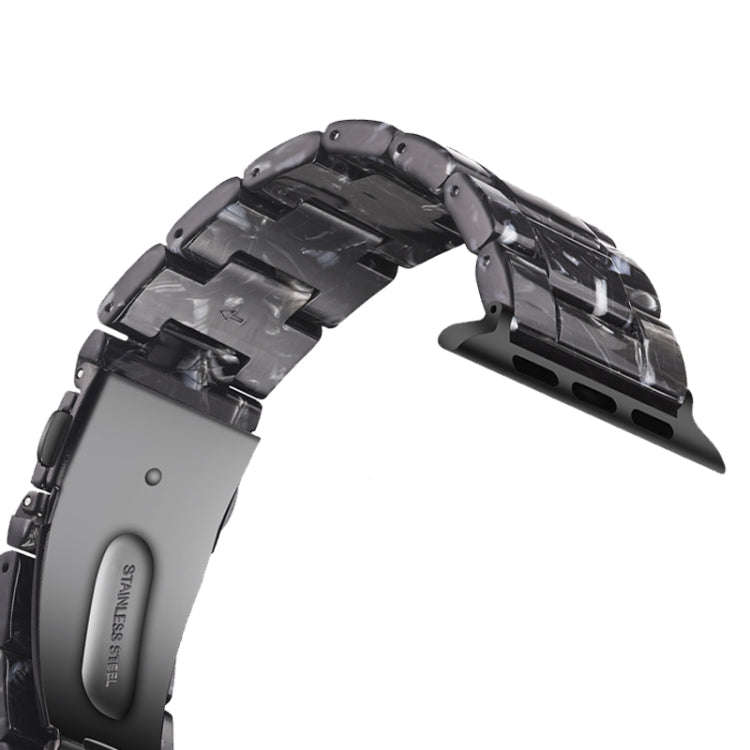 Simple Fashion Resin Watch Band for Apple Watch Series 5 & 4 44mm & Series 3 & 2 & 1 42mm(Black F...