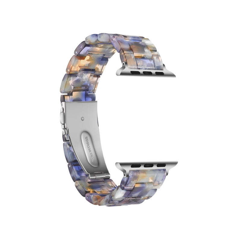 Simple Fashion Resin Watch Band for Apple Watch Series 5 & 4 44mm & Series 3 & 2 & 1 42mm(Blue Oc...
