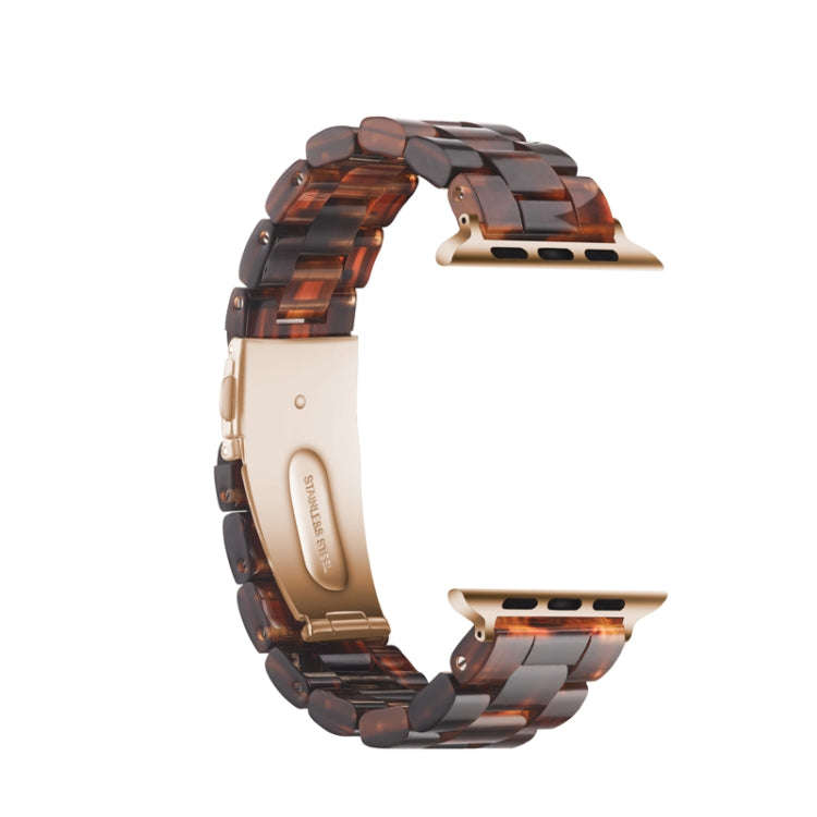 Simple Fashion Resin Watch Band for Apple Watch Series 5 & 4 44mm & Series 3 & 2 & 1 42mm(Dark Red)