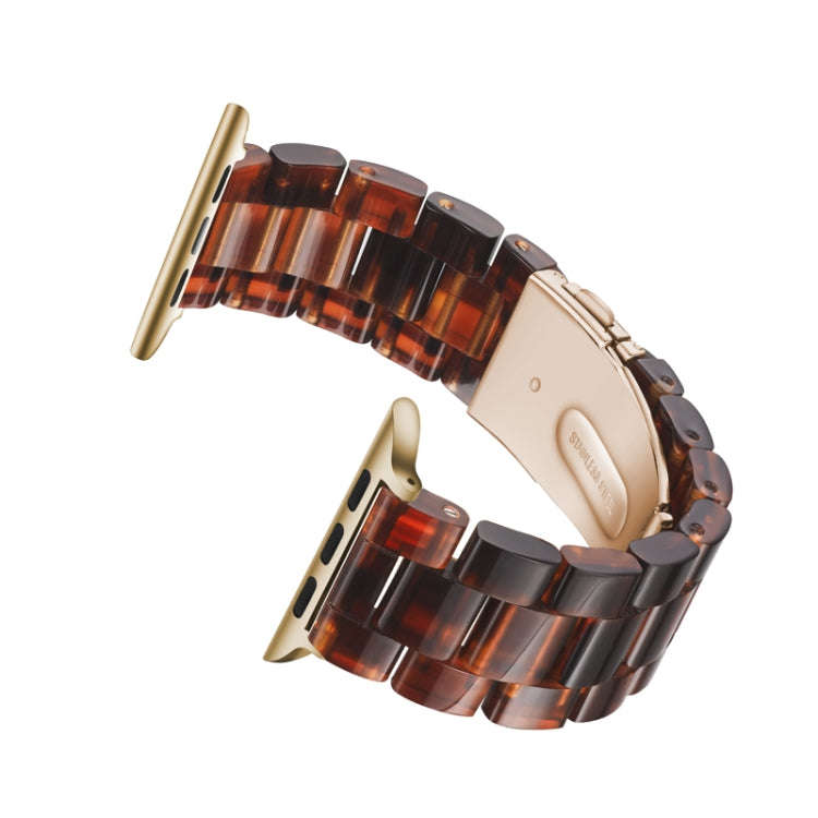Simple Fashion Resin Watch Band for Apple Watch Series 5 & 4 44mm & Series 3 & 2 & 1 42mm(Dark Red)