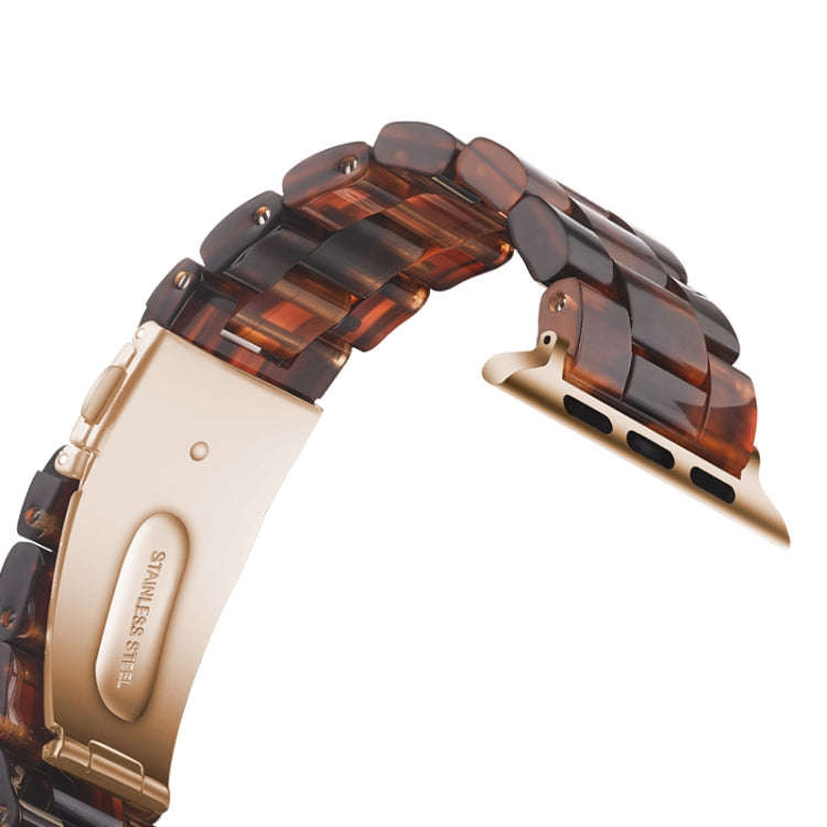 Simple Fashion Resin Watch Band for Apple Watch Series 5 & 4 44mm & Series 3 & 2 & 1 42mm(Dark Red)
