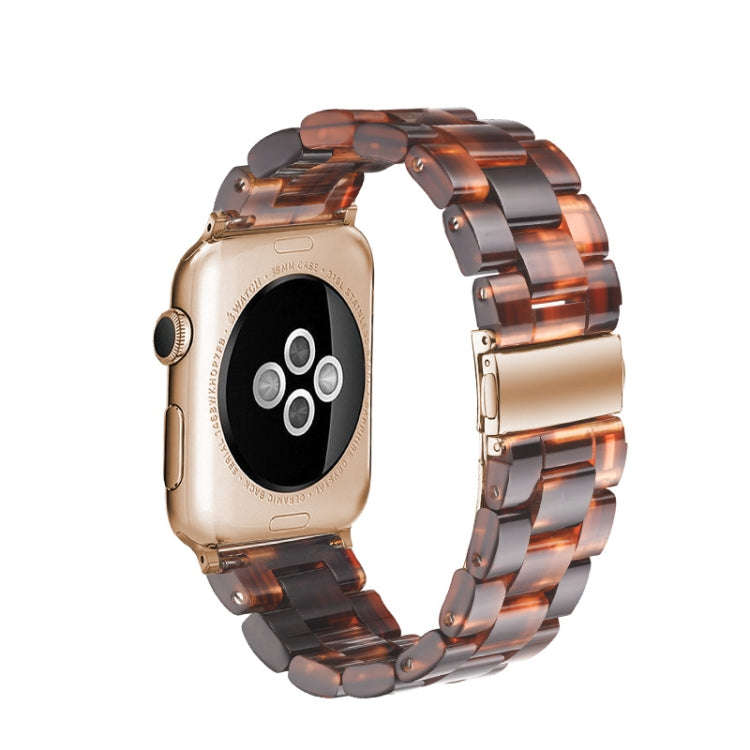 Simple Fashion Resin Watch Band for Apple Watch Series 5 & 4 44mm & Series 3 & 2 & 1 42mm(Dark Red)
