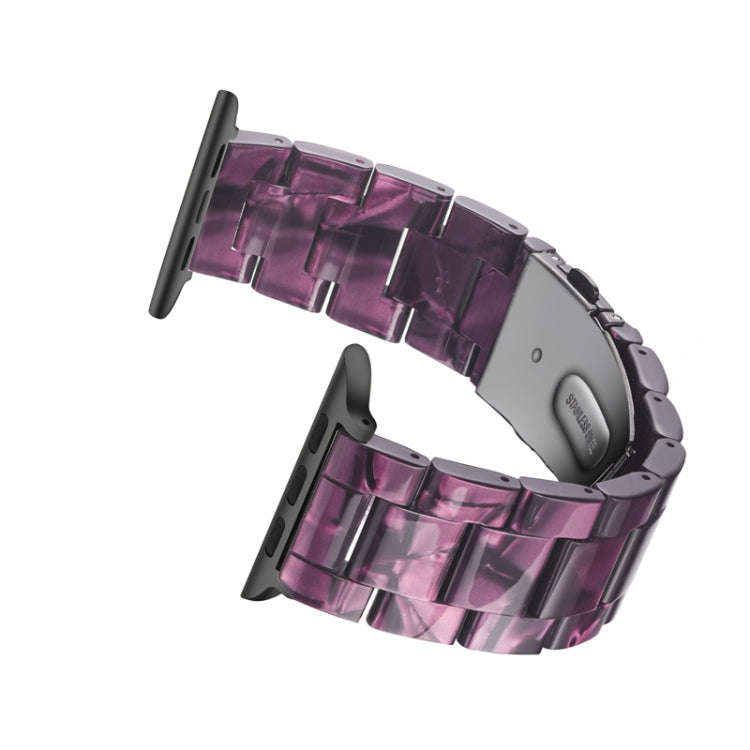 Simple Fashion Resin Watch Band for Apple Watch Series 5 & 4 44mm & Series 3 & 2 & 1 42mm(Purple)