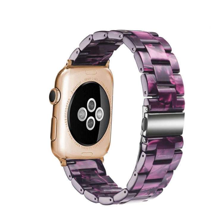 Simple Fashion Resin Watch Band for Apple Watch Series 5 & 4 44mm & Series 3 & 2 & 1 42mm(Purple)