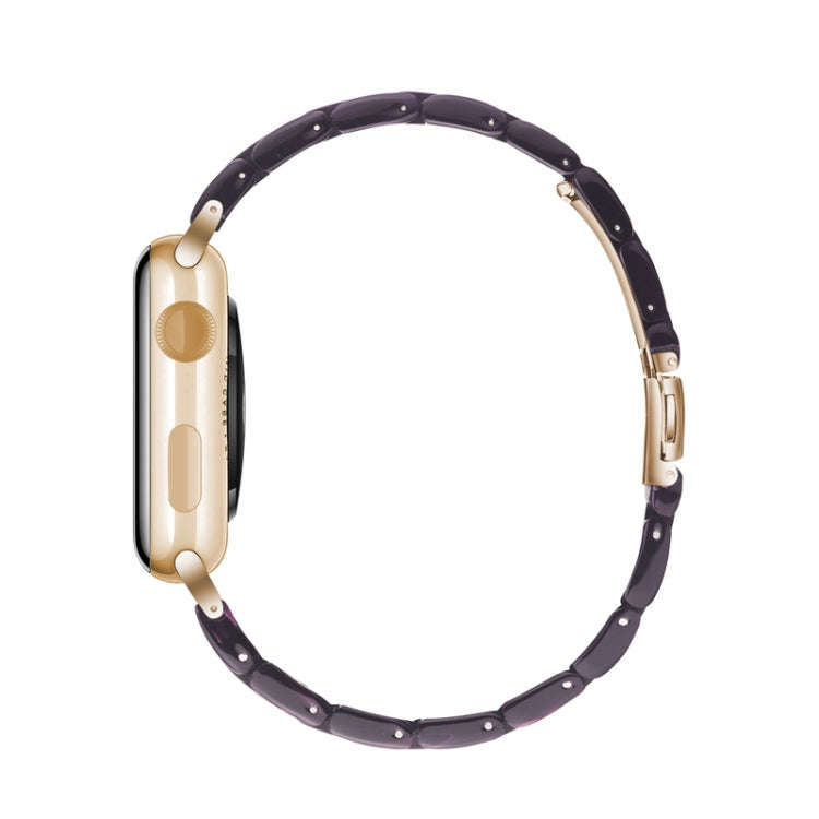 Simple Fashion Resin Watch Band for Apple Watch Series 5 & 4 44mm & Series 3 & 2 & 1 42mm(Purple)