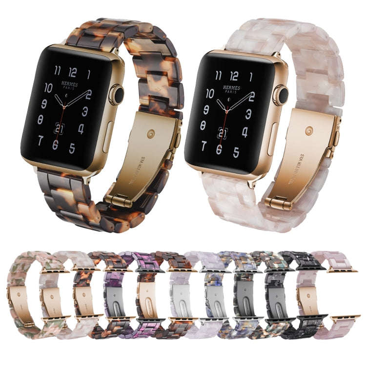 Simple Fashion Resin Watch Band for Apple Watch Series 5 & 4 44mm & Series 3 & 2 & 1 42mm(Blue Oc...