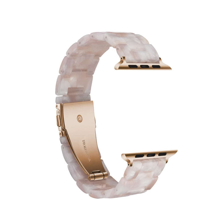 Simple Fashion Resin Watch Band for Apple Watch Series 5 & 4 40mm & Series 3 & 2 & 1 38mm(Pink Fl...