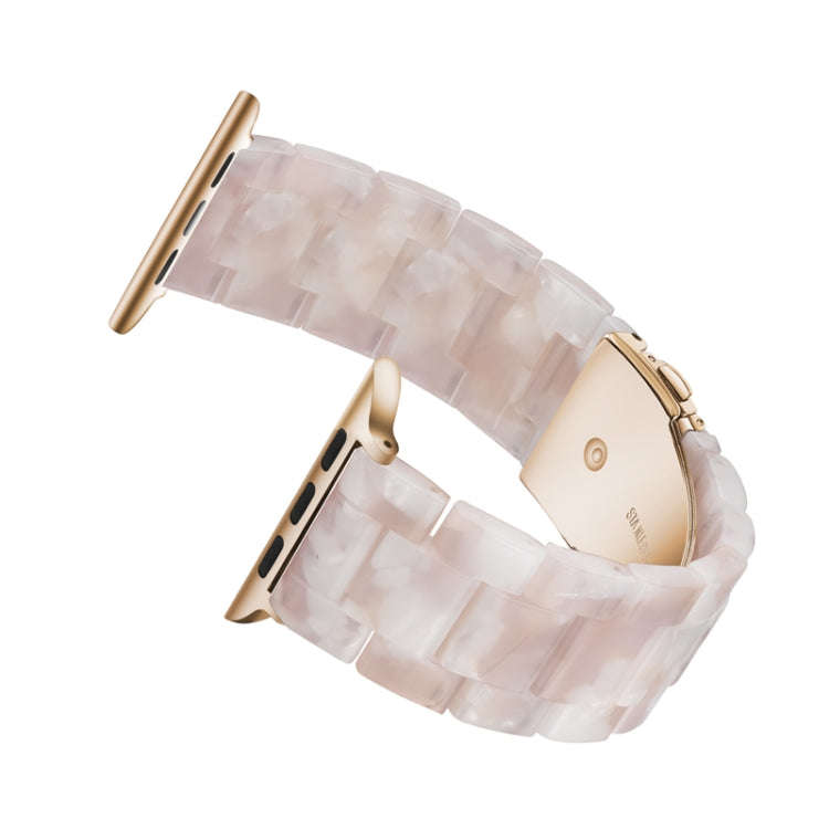 Simple Fashion Resin Watch Band for Apple Watch Series 5 & 4 40mm & Series 3 & 2 & 1 38mm(Pink Fl...