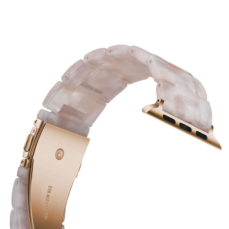 Simple Fashion Resin Watch Band for Apple Watch Series 5 & 4 40mm & Series 3 & 2 & 1 38mm(Pink Fl...