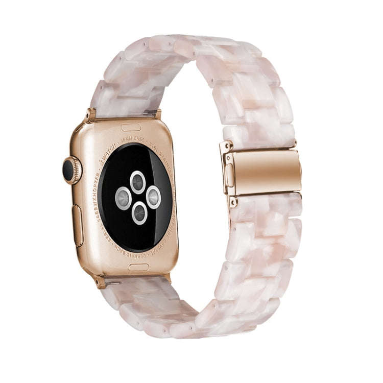 Simple Fashion Resin Watch Band for Apple Watch Series 5 & 4 40mm & Series 3 & 2 & 1 38mm(Pink Fl...