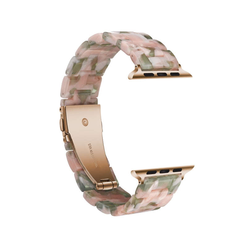 Simple Fashion Resin Watch Band for Apple Watch Series 5 & 4 40mm & Series 3 & 2 & 1 38mm(Pink Gr...