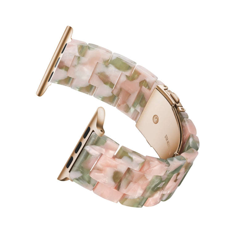 Simple Fashion Resin Watch Band for Apple Watch Series 5 & 4 40mm & Series 3 & 2 & 1 38mm(Pink Gr...