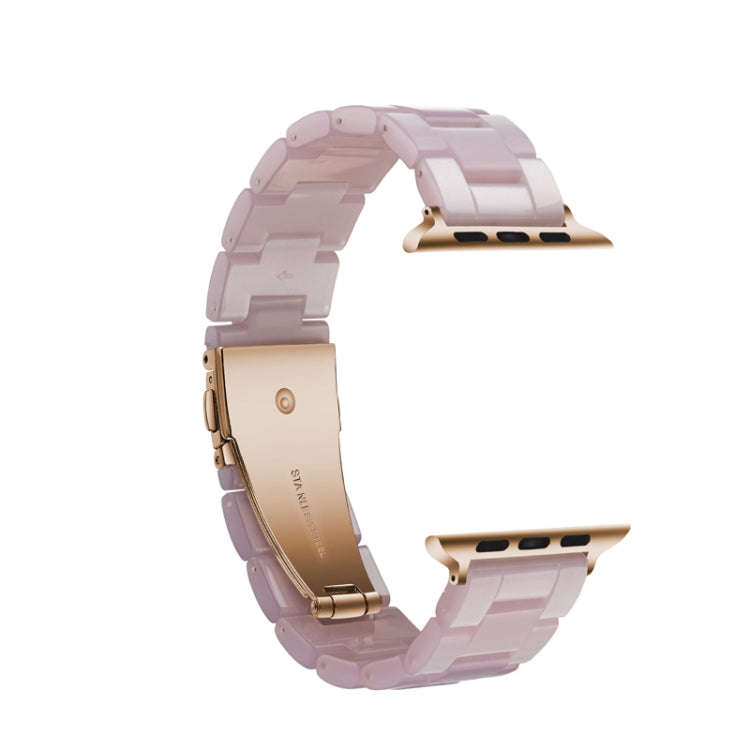 Simple Fashion Resin Watch Band for Apple Watch Series 5 & 4 40mm & Series 3 & 2 & 1 38mm(Pink)