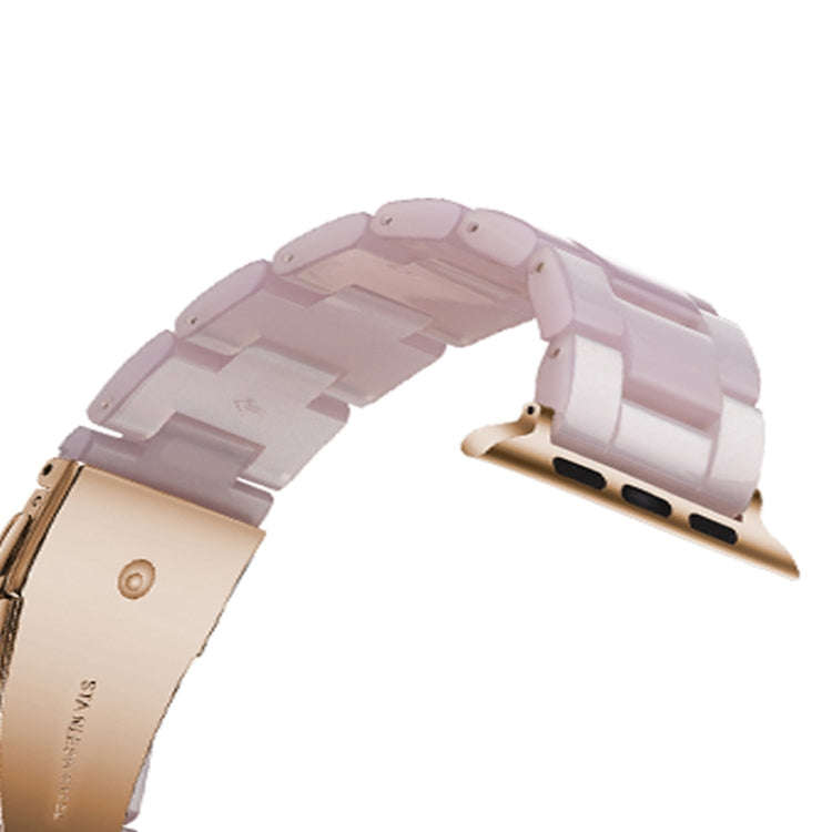 Simple Fashion Resin Watch Band for Apple Watch Series 5 & 4 40mm & Series 3 & 2 & 1 38mm(Pink)
