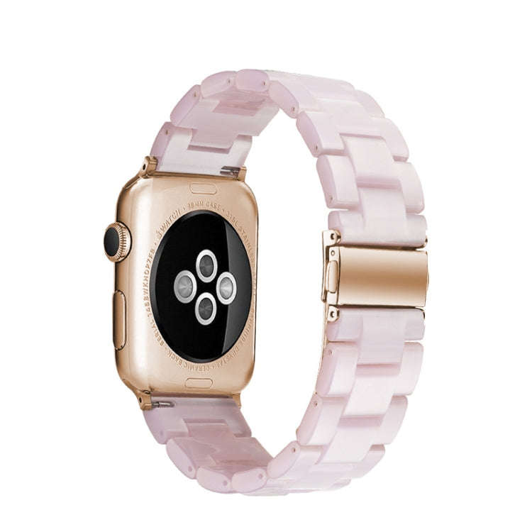Simple Fashion Resin Watch Band for Apple Watch Series 5 & 4 40mm & Series 3 & 2 & 1 38mm(Pink)
