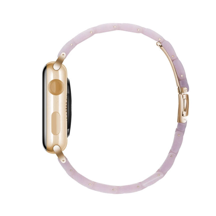 Simple Fashion Resin Watch Band for Apple Watch Series 5 & 4 40mm & Series 3 & 2 & 1 38mm(Pink)