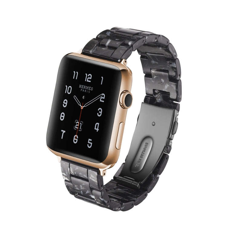 Simple Fashion Resin Watch Band for Apple Watch Series 5 & 4 40mm & Series 3 & 2 & 1 38mm(Black F...