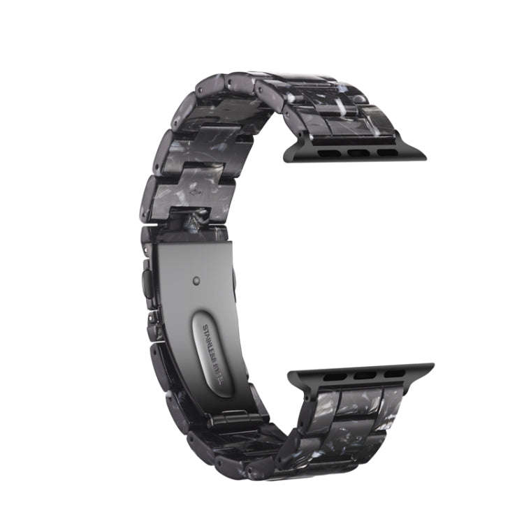 Simple Fashion Resin Watch Band for Apple Watch Series 5 & 4 40mm & Series 3 & 2 & 1 38mm(Black F...