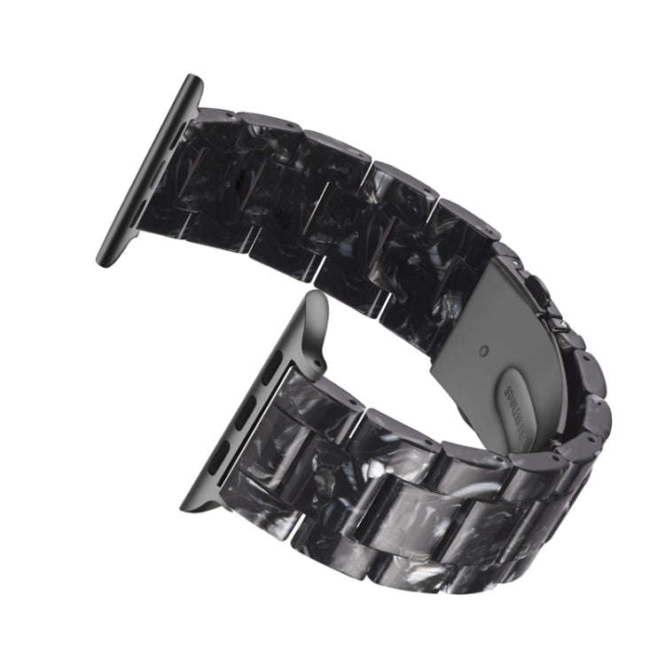 Simple Fashion Resin Watch Band for Apple Watch Series 5 & 4 40mm & Series 3 & 2 & 1 38mm(Black F...