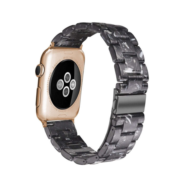 Simple Fashion Resin Watch Band for Apple Watch Series 5 & 4 40mm & Series 3 & 2 & 1 38mm(Black F...