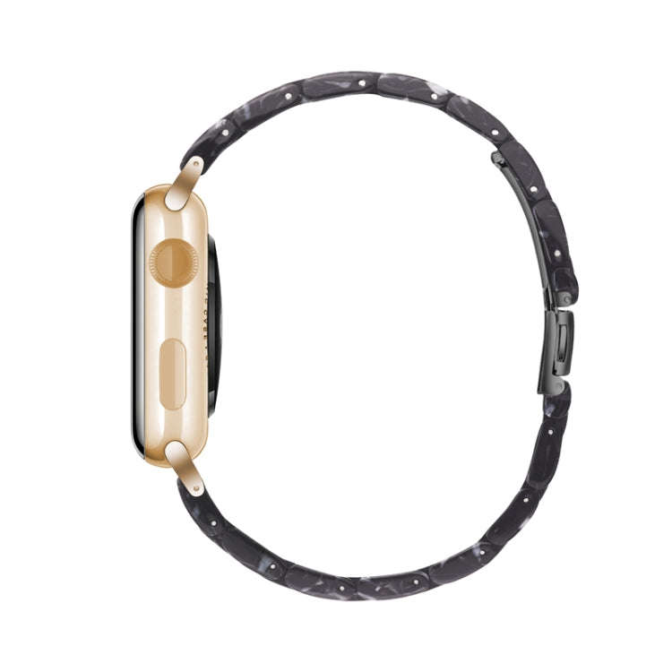 Simple Fashion Resin Watch Band for Apple Watch Series 5 & 4 40mm & Series 3 & 2 & 1 38mm(Black F...