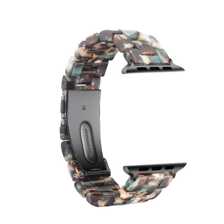 Simple Fashion Resin Watch Band for Apple Watch Series 5 & 4 40mm & Series 3 & 2 & 1 38mm(Blue Fl...
