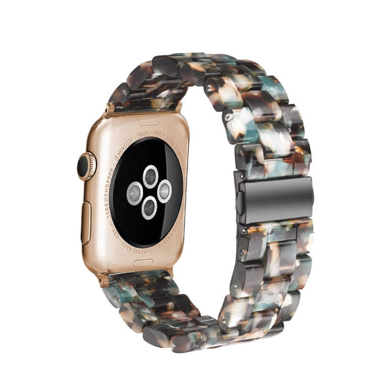 Simple Fashion Resin Watch Band for Apple Watch Series 5 & 4 40mm & Series 3 & 2 & 1 38mm(Blue Fl...