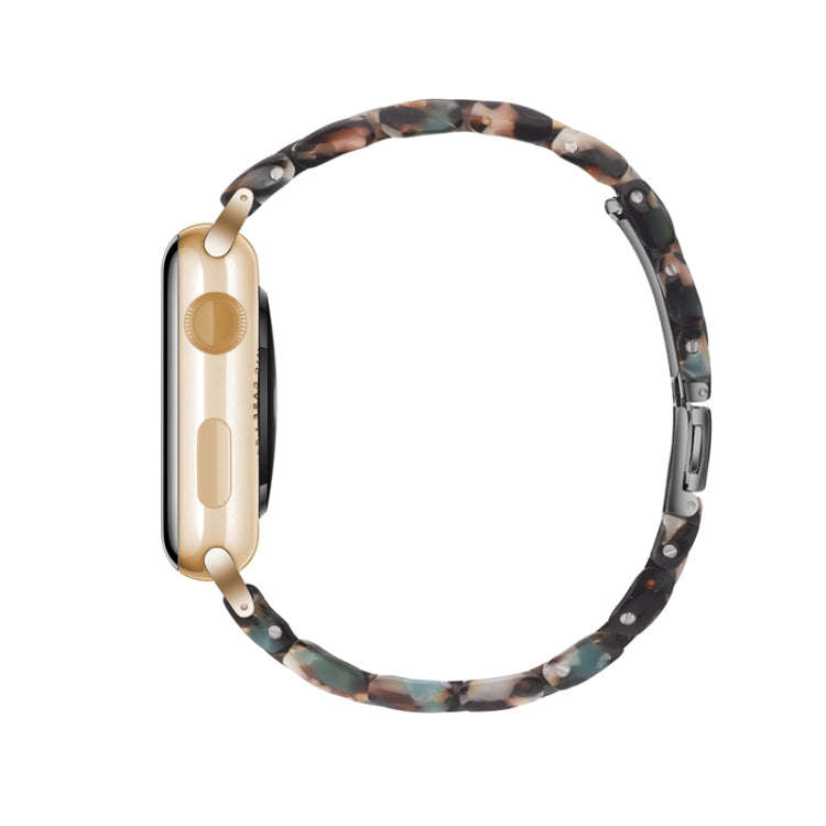 Simple Fashion Resin Watch Band for Apple Watch Series 5 & 4 40mm & Series 3 & 2 & 1 38mm(Blue Fl...