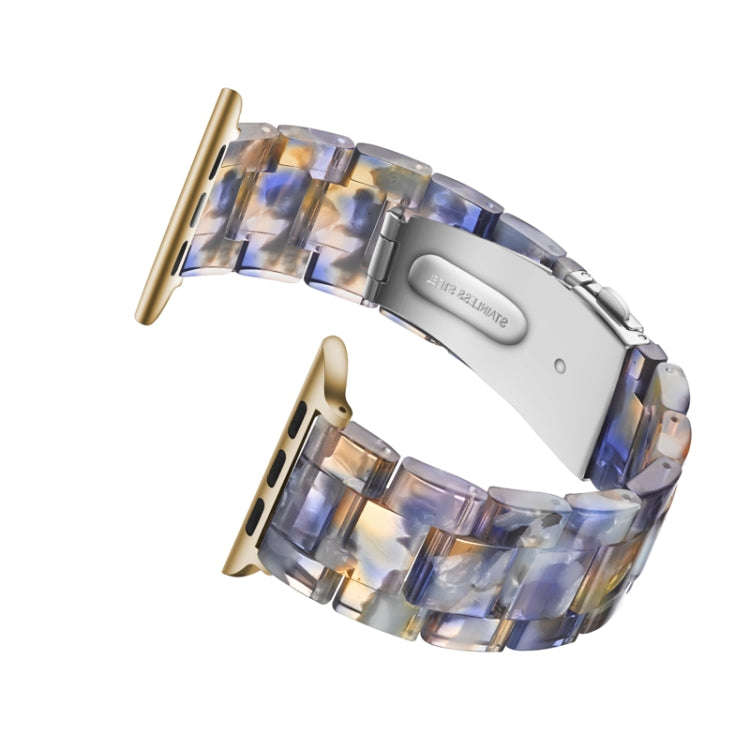 Simple Fashion Resin Watch Band for Apple Watch Series 5 & 4 40mm & Series 3 & 2 & 1 38mm(Blue Oc...