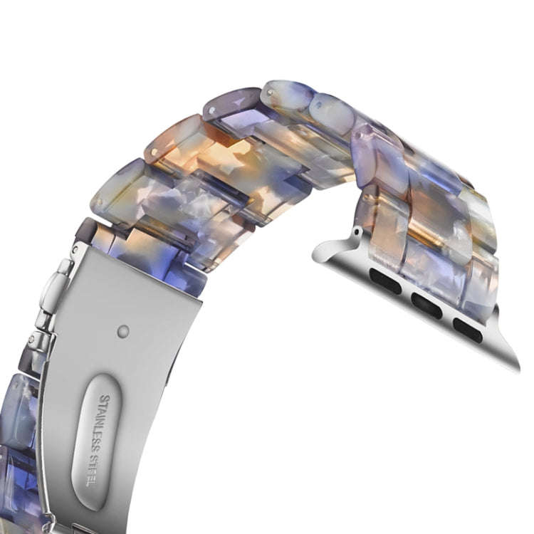 Simple Fashion Resin Watch Band for Apple Watch Series 5 & 4 40mm & Series 3 & 2 & 1 38mm(Blue Oc...