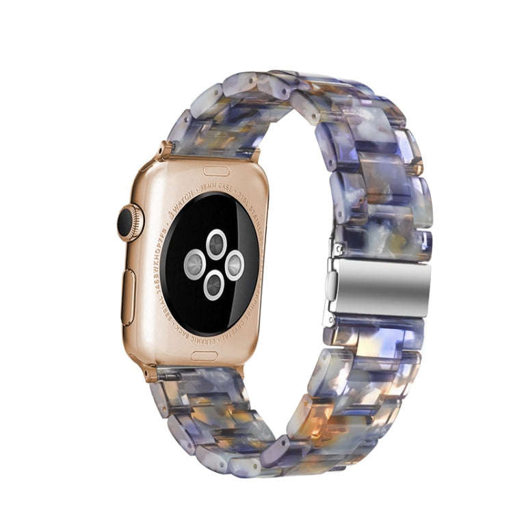 Simple Fashion Resin Watch Band for Apple Watch Series 5 & 4 40mm & Series 3 & 2 & 1 38mm(Blue Oc...