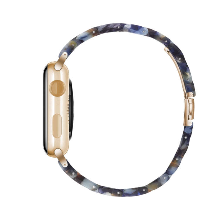 Simple Fashion Resin Watch Band for Apple Watch Series 5 & 4 40mm & Series 3 & 2 & 1 38mm(Blue Oc...