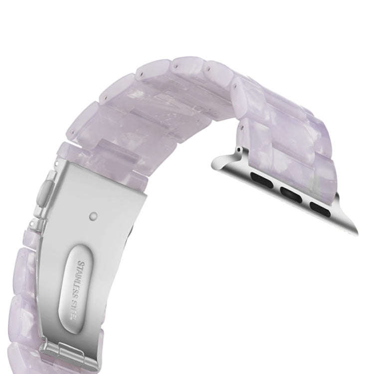 Simple Fashion Resin Watch Band for Apple Watch Series 5 & 4 40mm & Series 3 & 2 & 1 38mm(White)