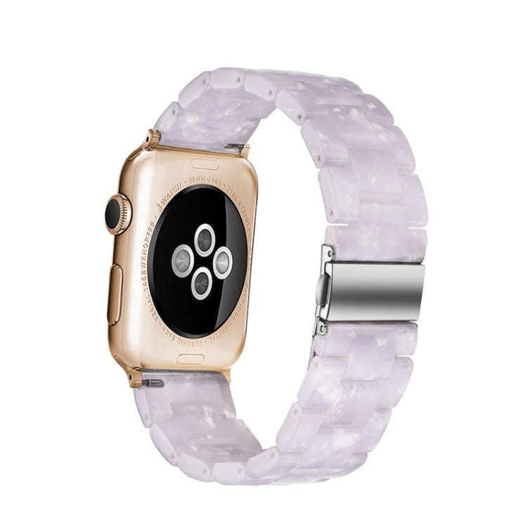 Simple Fashion Resin Watch Band for Apple Watch Series 5 & 4 40mm & Series 3 & 2 & 1 38mm(White)