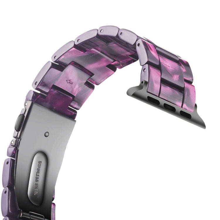 Simple Fashion Resin Watch Band for Apple Watch Series 5 & 4 40mm & Series 3 & 2 & 1 38mm(Purple)