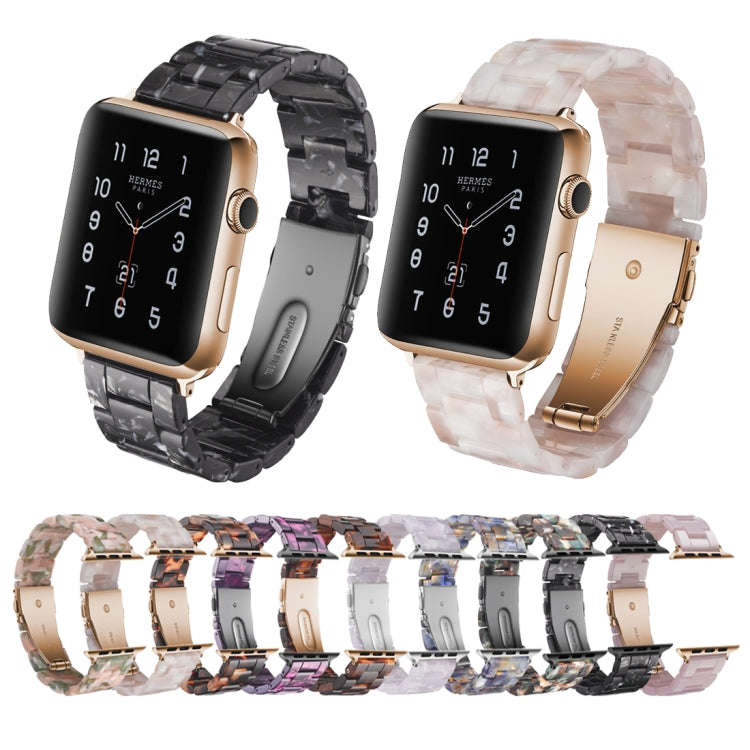 Simple Fashion Resin Watch Band for Apple Watch Series 5 & 4 40mm & Series 3 & 2 & 1 38mm(White)