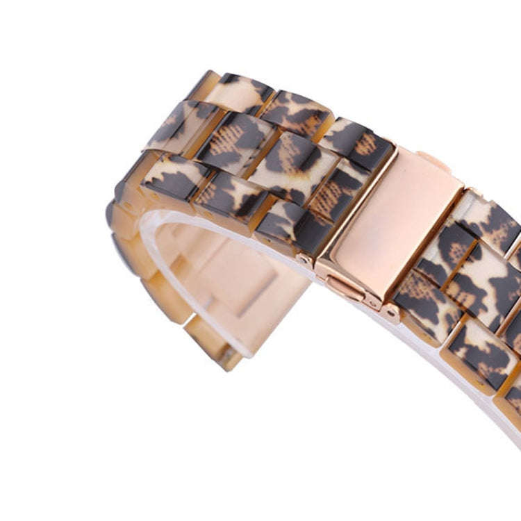 Leopard Pattern Gold Buckle Simple Fashion Resin Watch Band for 20mm Connection Smart Watch